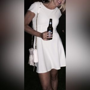 Bar III White flare mini dress